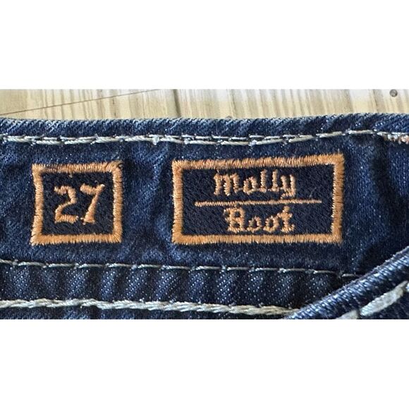 EUC Women's ROCK REVIVAL Molly Boot Rhinestone Stretch Jeans - Molly B - 27 - Picture 3 of 6